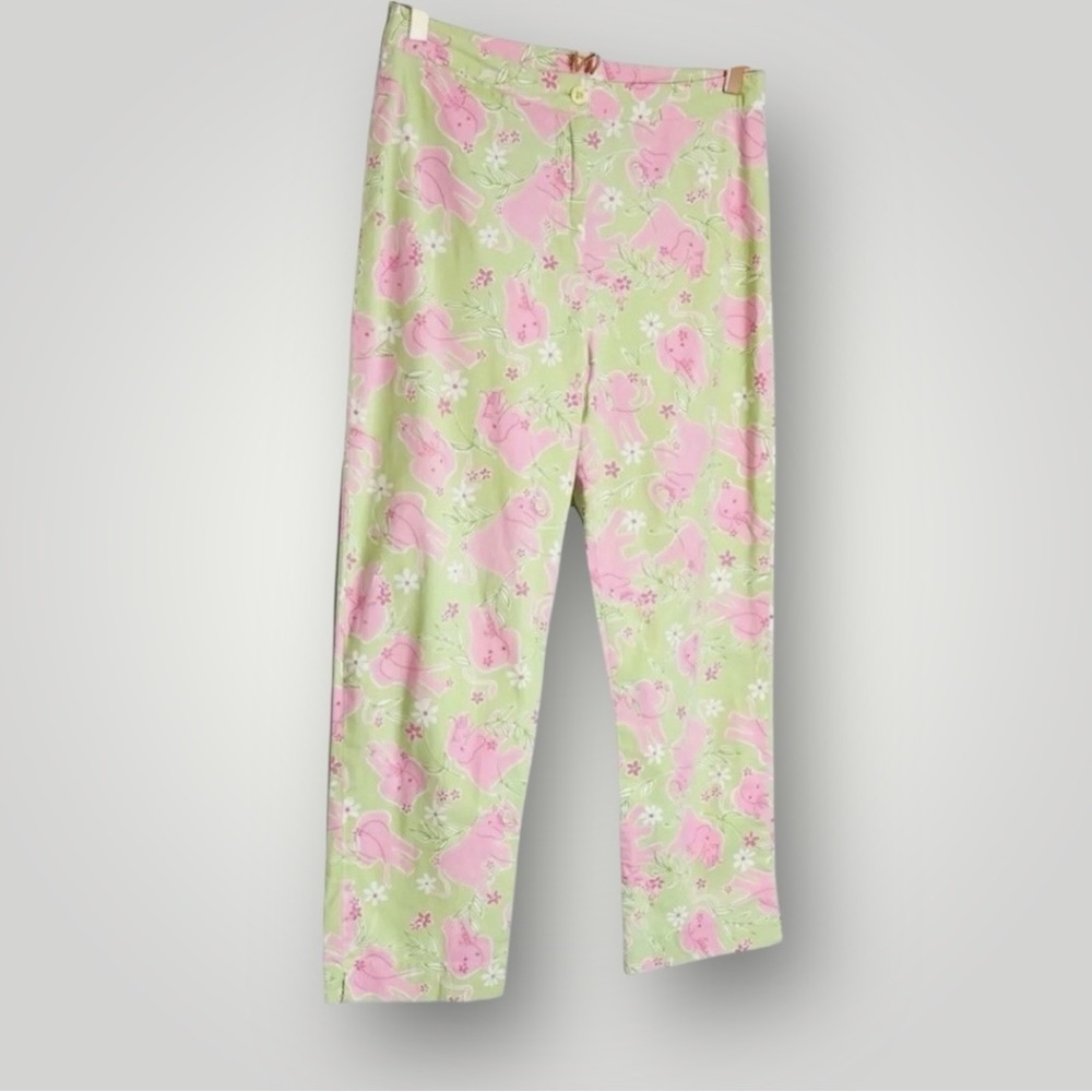 Lilly Pulitzer | Key West Circus Elephant Capri Pants Coin Pocket Vintage - Picture 5 of 8